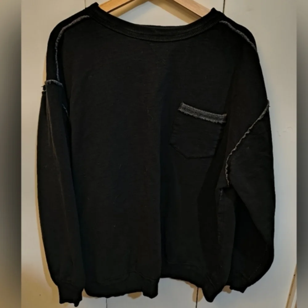 Free People We The Free black Wallace Pullover - Picture 3 of 9